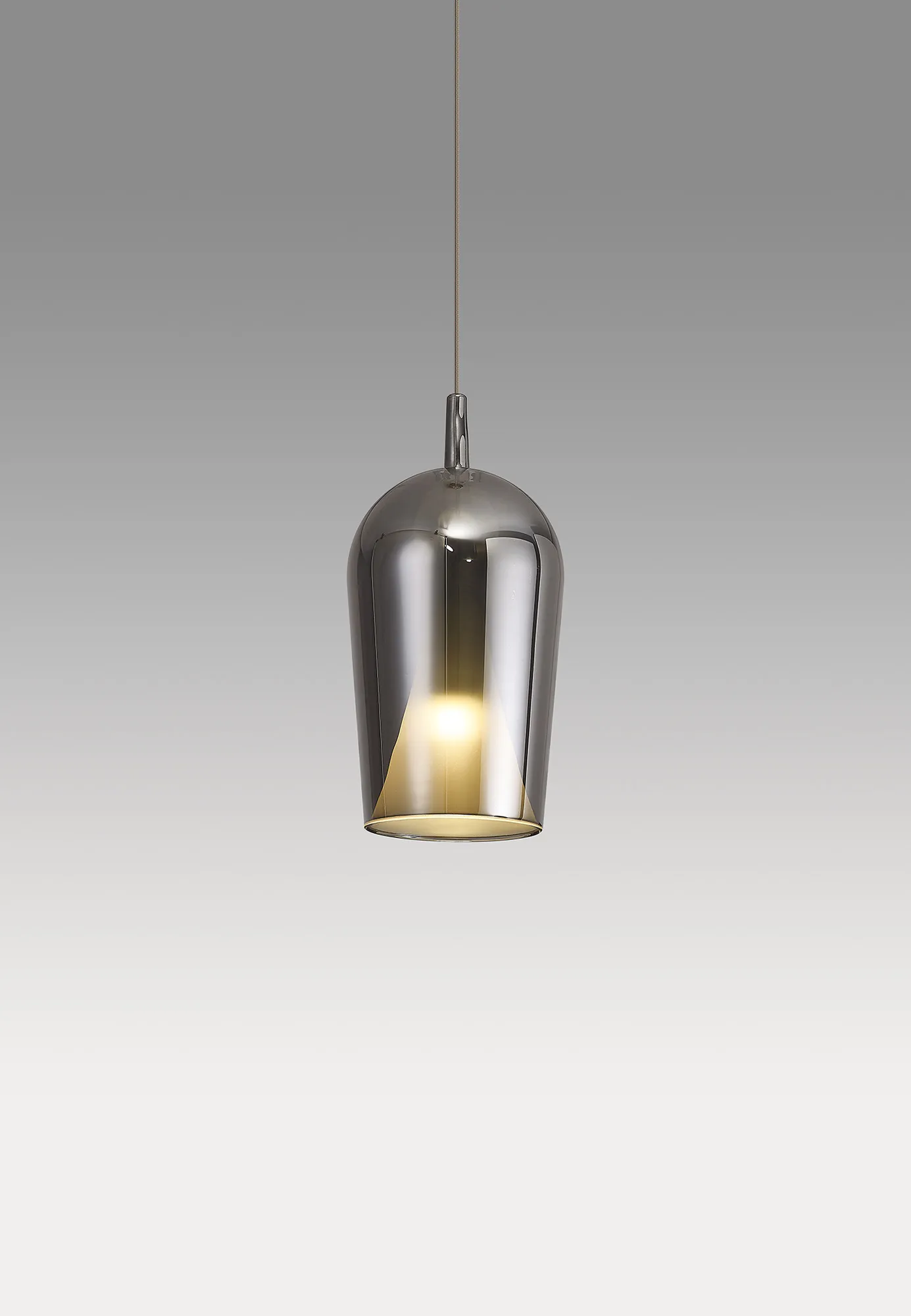 Elsa Assembly Pendant (WITHOUT PLATE) Champagne Glass Shade 1 Light Chrome Glass M8252  Mantra Elsa Bespoke